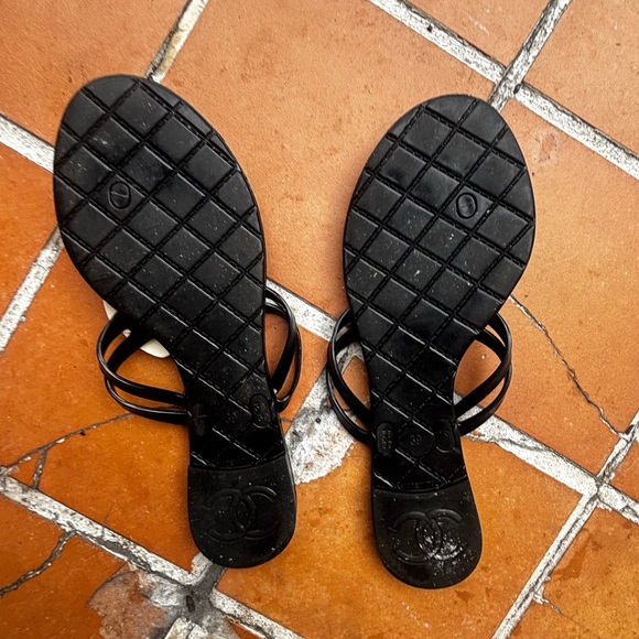 Chanel dress shoes flats Jelly shoes Camellia flower Thong Sandals - Picture 6 of 7